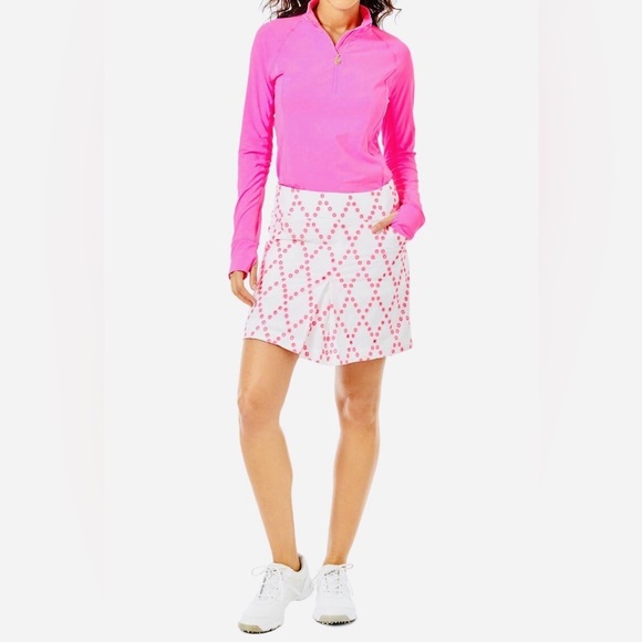 Lilly Pulitzer Luxletic Monica Embroidered Skort in Prosecco Pink Size 12 - Picture 1 of 12